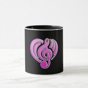 Vibrationer Musikalisk Kärlek Rosa Hjärtat Musik N Mugg
