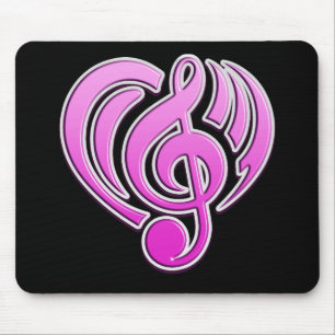 Vibrations Musical Kärlek Rosa Heart Music Note DJ Musmatta