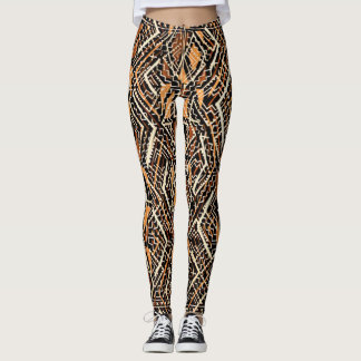 Vibrerande afrikansk leratrasa leggings