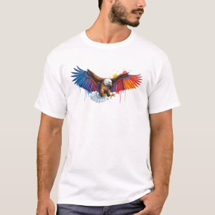 Vibrerande akvarellörn med utbredda vingar   t shirt