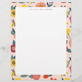 Vibrerande blom- vildblommar & honungbiram brevhuvud