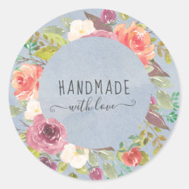 vibrerande blommigt för sommartid med kärlek runt klistermärke