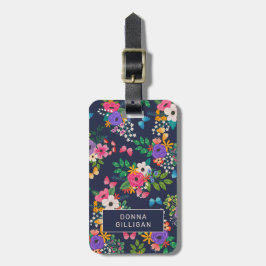 Vibrerande blommönster bagagebricka