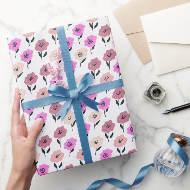 Vibrerande blommönster presentpapper (Gifting)