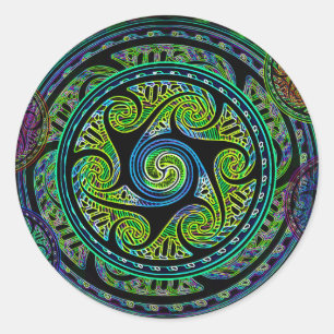 Vibrerande Celtic fnurra för Variated Spheres Runt Klistermärke