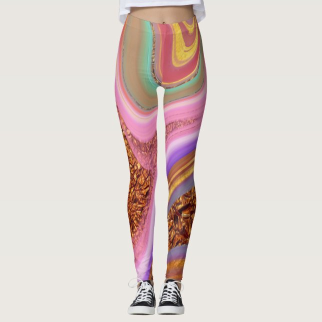 vibrerande färg art leggings (Framsida)