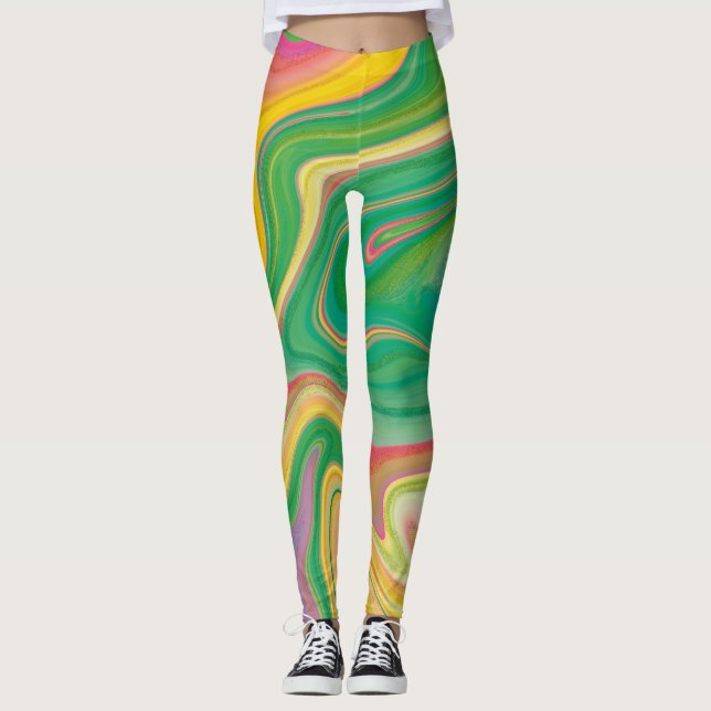 vibrerande färgkonst leggings (Framsida)