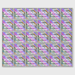 Vibrerande färgrik 10th födelsedag + presentpapper