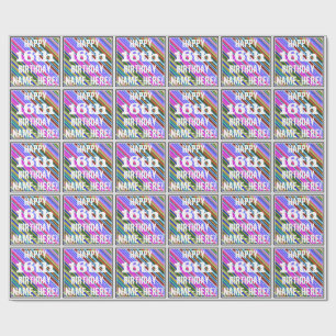 Vibrerande färgrik 16th födelsedag + presentpapper