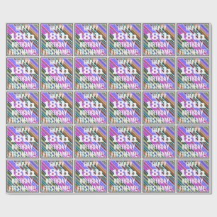 Vibrerande färgrik 18th födelsedag + presentpapper