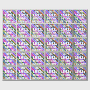 Vibrerande färgrik 19th födelsedag + presentpapper