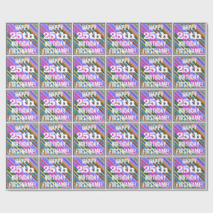 Vibrerande färgrik 25th födelsedag + presentpapper