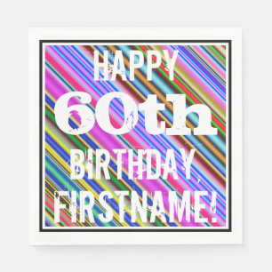 Vibrerande färgrik 60th födelsedag + pappersservett