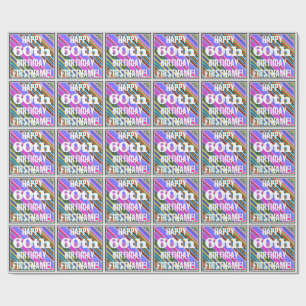 Vibrerande färgrik 60th födelsedag + presentpapper