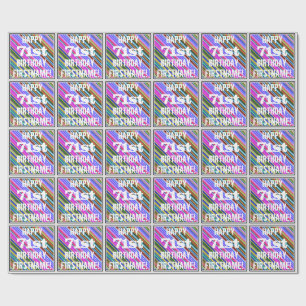 Vibrerande färgrik 71st födelsedag + presentpapper