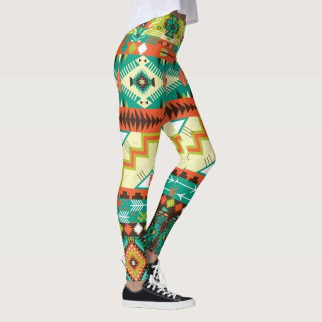 Vibrerande indiandesign leggings (Höger)