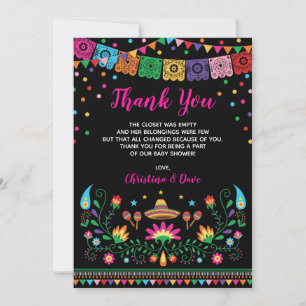 Vibrerande mexicansk baby shower för tack kort