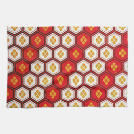 Vibrerande patttern för kall orientalisk japansk kökshandduk