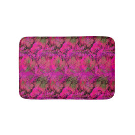 Vibrerande rosa lövverkmönster badrumsmatta