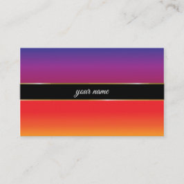 vibrerande sunset-tema med elegant guld linjer visitkort