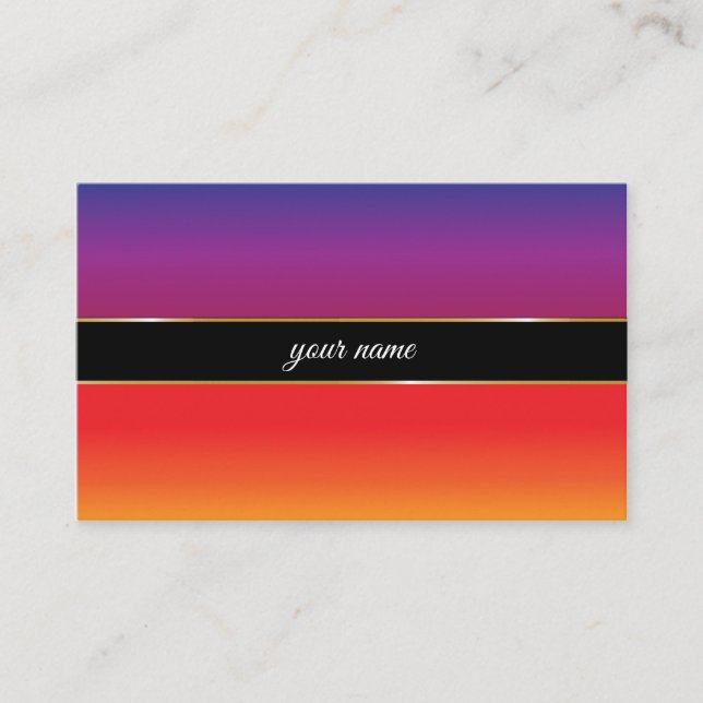 vibrerande sunset-tema med elegant guld linjer visitkort (Framsida)