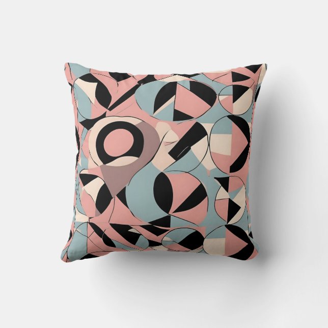 vibrerande teal och senapsgeometrisk mönster kudde (Baksida)