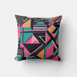 vibrerande teal och senapsgeometrisk mönster kudde