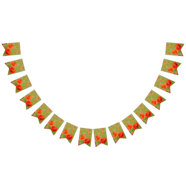 Vibrerande vallmor i ett vallmofält vimplar (Alla)