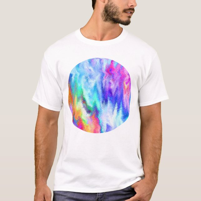 Vibrerar Glitch Rainbow Tee (Framsida)