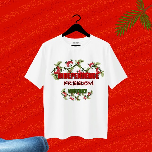 Viburnum grenar med textdesign t shirt (Skapare uppladdad)