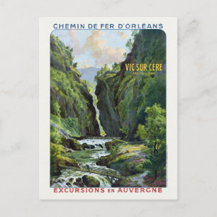 Vic-sur-Cère Frankrike Vintage resor Poster 1910 Vykort