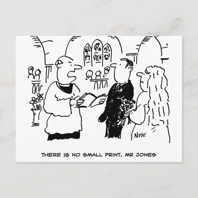 Vicar & Bridegroom vid Ceremony Bröllop Giftermål Vykort (Framsida)