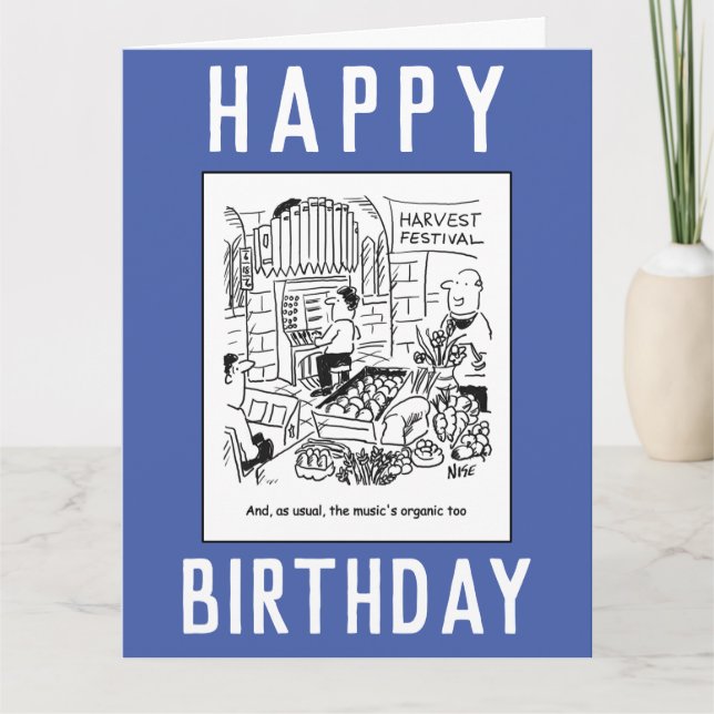 Vicar i Tecknad-kort för skördefestival Kort (Framsida)