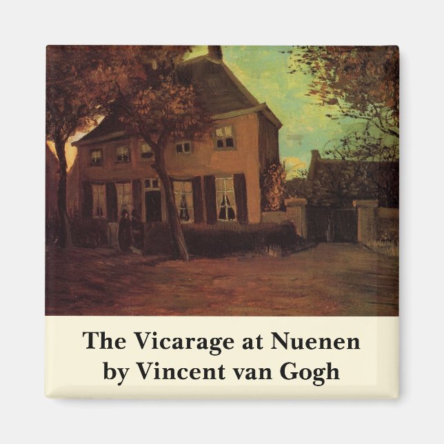 Vicarage i Nuenen av Vincent van Gogh Magnet (Framsidan)