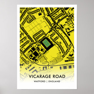 Vicarage Road Poster - Home of Watford FC, England
