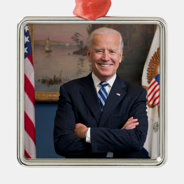 Vice President Joe Biden från Obamas ordförandeska Julgransprydnad Metall (Framsidan)