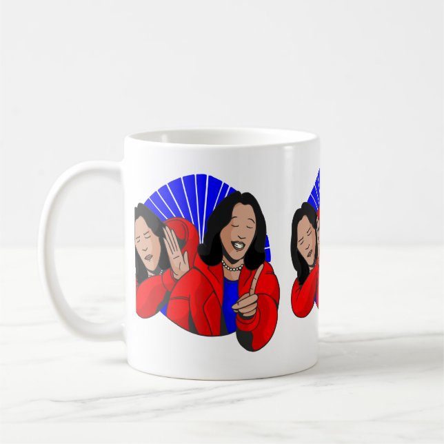 vice president kamala harris meme lustig kaffemugg (Vänster)