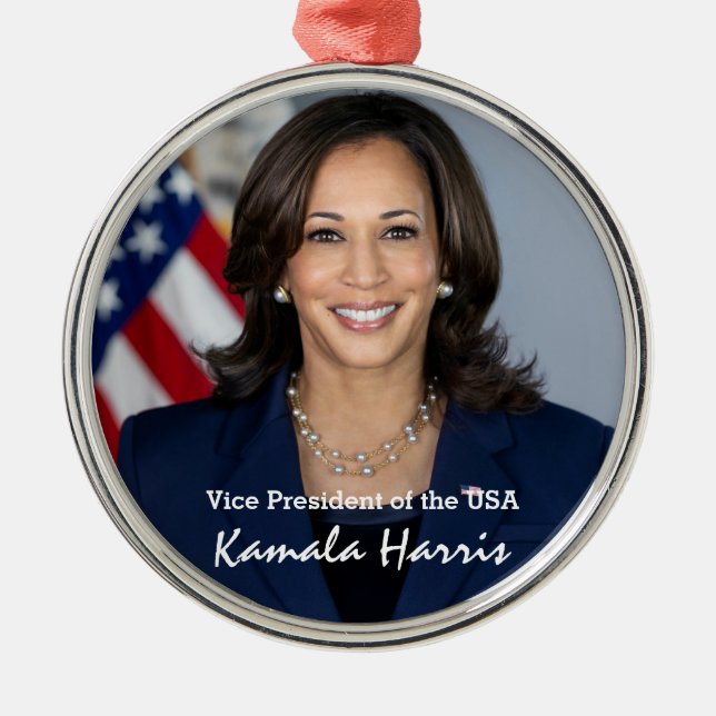 Vice President Kamala Harris Metall Ornament (Framsidan)