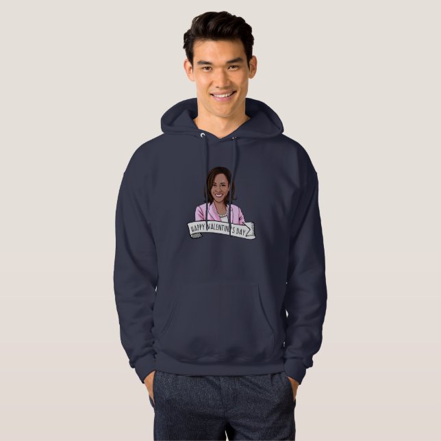 Vicens president Kamala Harris Valentindag Hoodie (Hel framsida)