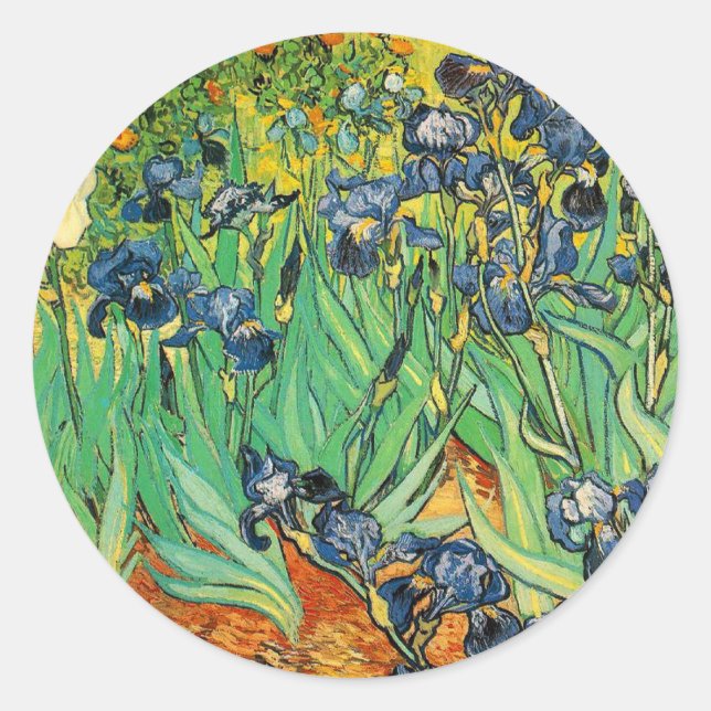 Vicent van Gogh, Irises Runt Klistermärke (Framsida)