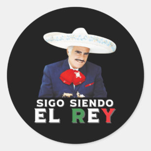 Vicente Fernandez Siendo El Rey Mexican Flagga Runt Klistermärke
