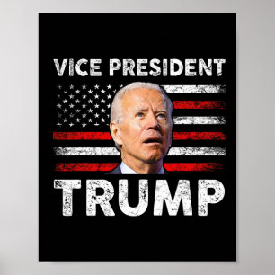 Vicepresident Trump Usa Flagga Biden 2024 Val M Poster