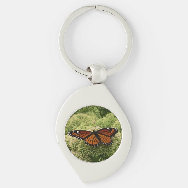 Viceroy Fjäril Vacker Natur Fotografi Swirl Silverfärgad Nyckelring (Framsidan)