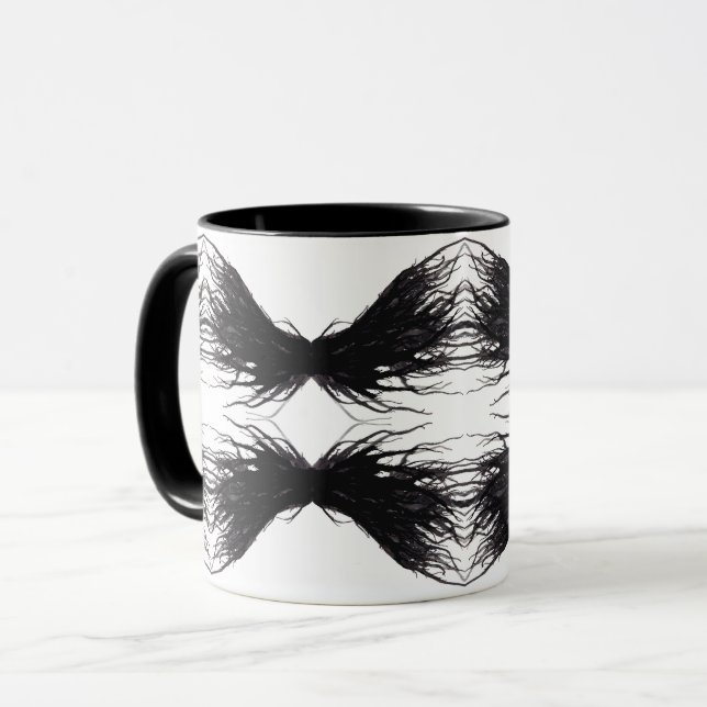 Vices Abstract Black Wings Alcohol Ink Art Mugg (Framsida vänster)