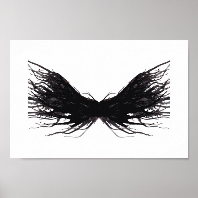 Vices Abstract Black Wings Alcohol Ink Art Poster (Framsidan)