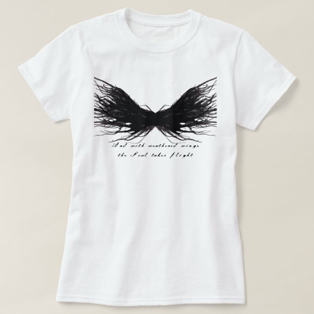Vices Abstract Black Wings Alcohol Ink Art T Shirt (Design framsida)