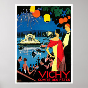 Vichy Comite des Fetes ~ Frankrike Travel Art Poster