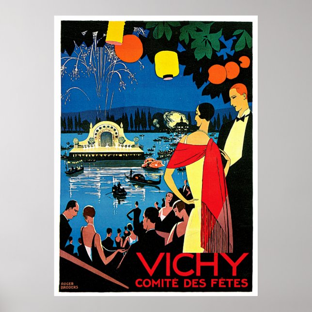 Vichy Comite des Fetes ~ Frankrike Travel Art Poster (Framsidan)