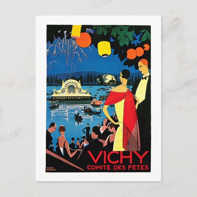 Vichy Comite des Fetes ~ Frankrike Travel Art Vykort (Framsida)