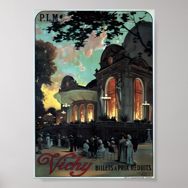 Vichy, Frankrike - Billets A Prix Redusions Poster (Framsidan)